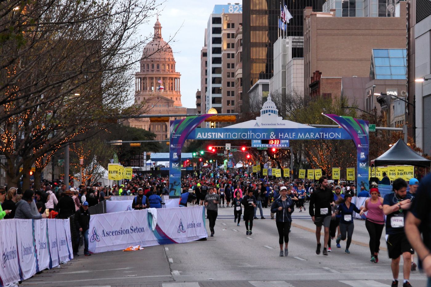 Austin Marathon start line on Congress Avenue